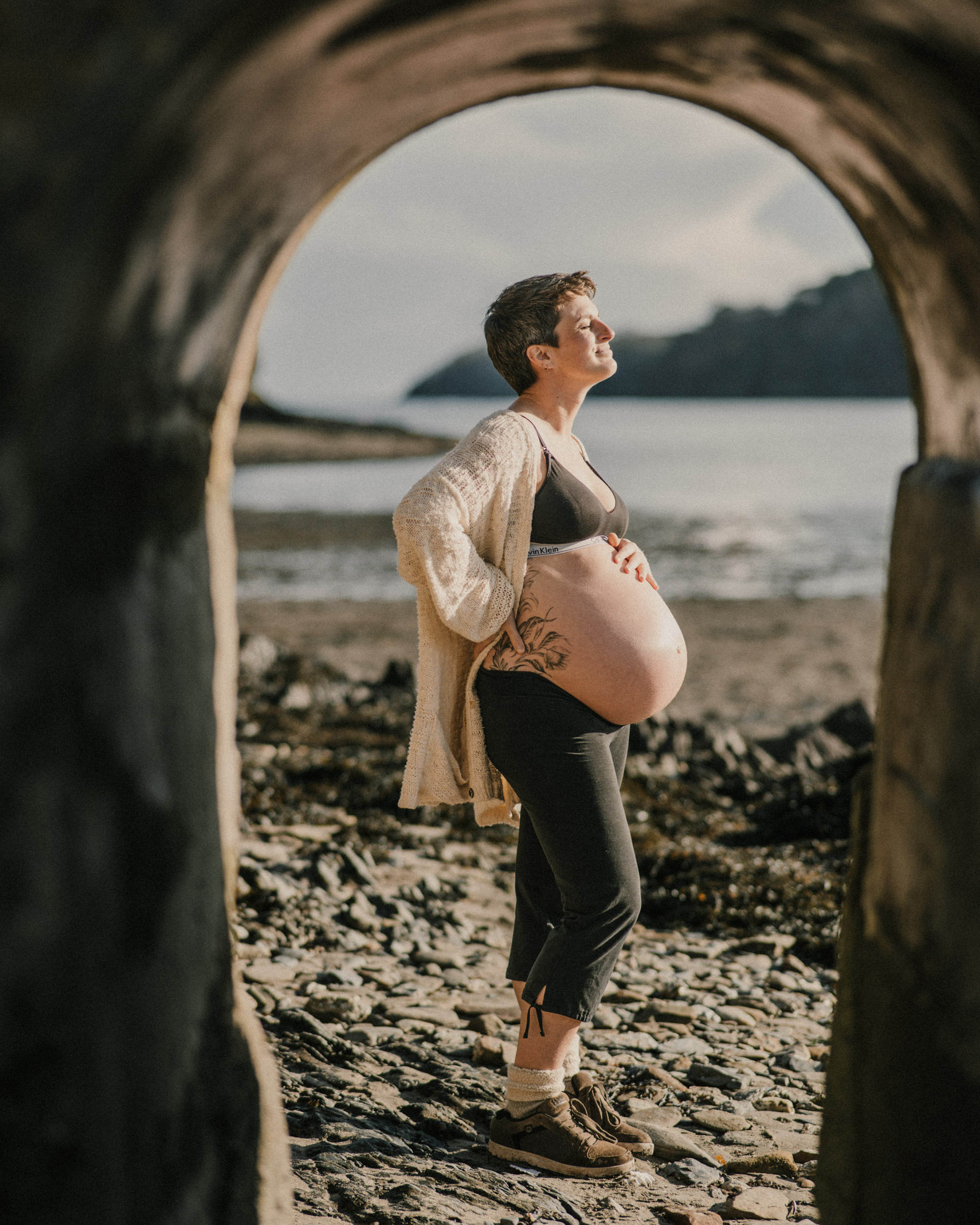 Pregnant women on Beach in Falmouth