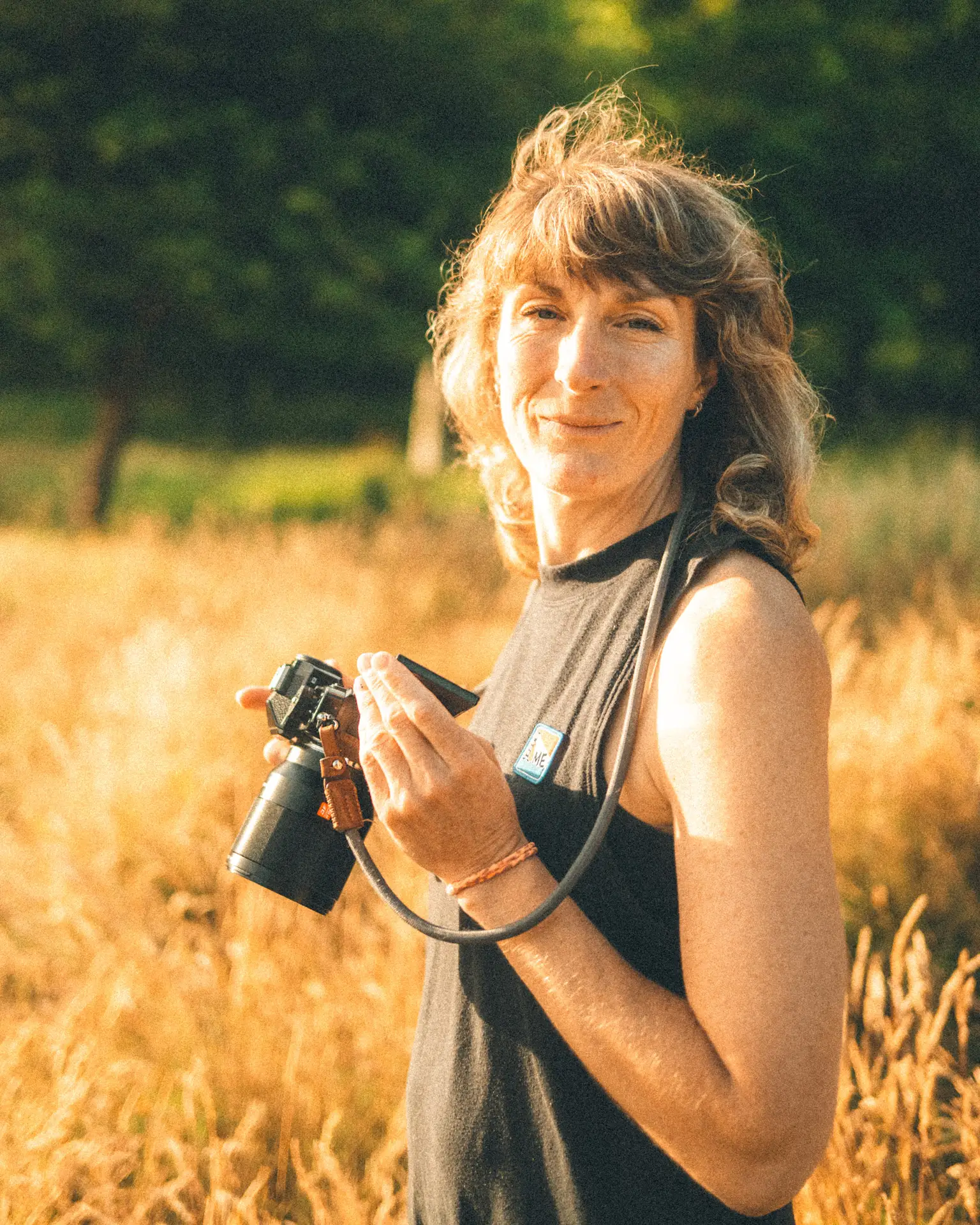 Annie photographing a family during a Folkship session