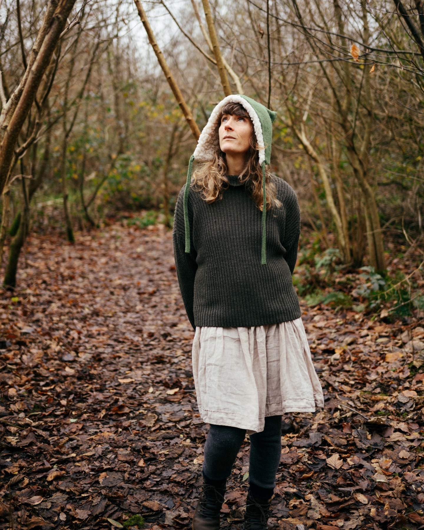 Annie in the woods at Godolphin House